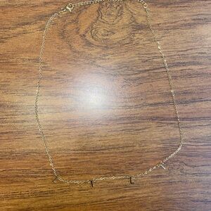 Gold chain necklace with name Lili